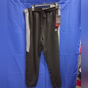 NWT Mens GAME TIME Black and Gray Jogger Pants Large